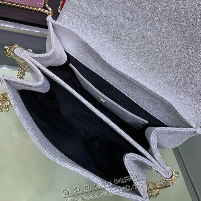 VERSACE女包 升級版 美杜莎頭像磨砂皮燙鑽 範思哲專櫃款 女鏈條挎包 320555  bfd1042
